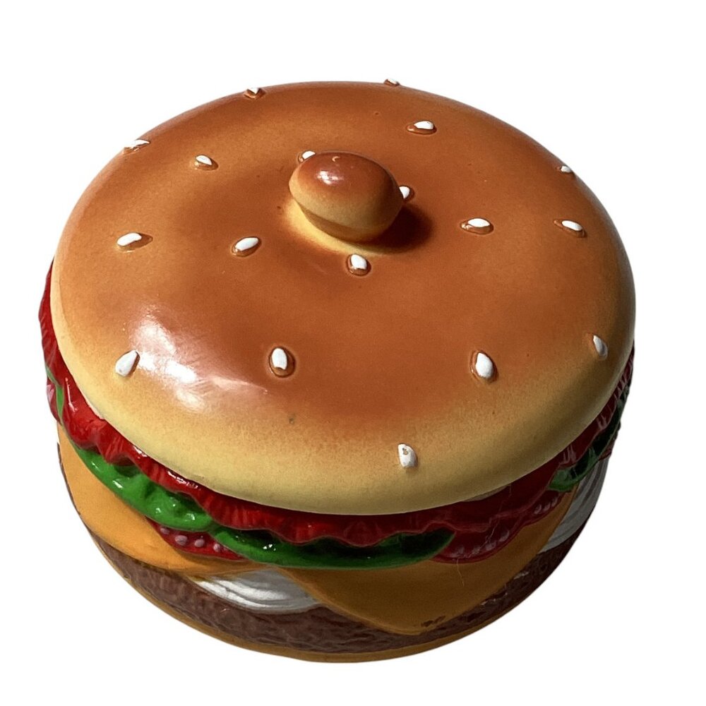 JSNY: Vintage Cheeseburger Condiment Server, Size 5" by 3"